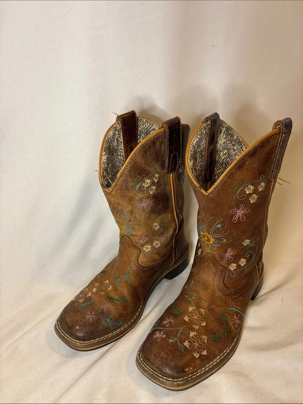Smoky Mountain Embroidered Floralie Western Boots Square Toe Girls 12.5